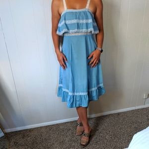 Flounce Chambray Dress NEW